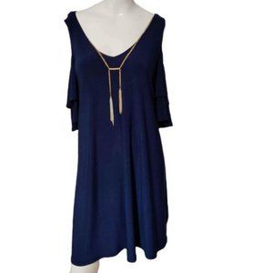 Ladies Cold Shoulder Swing Cocktail Dress Size L
